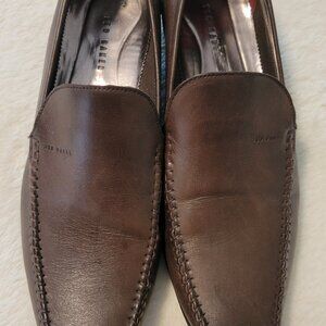 Ted Baker Brown Leather Slip-On Dress Loafer Mens 10 M EU43 UK9